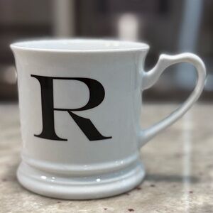 Williams Sonoma White Mug with Black Letter R